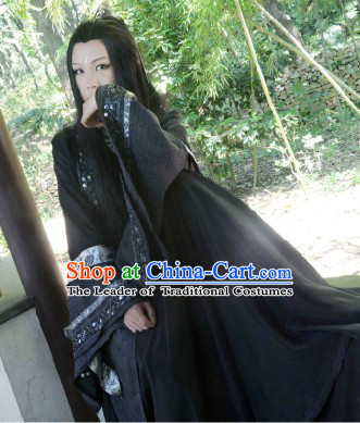 Black Ancient Chinese Style Hanfu Lady Clothes Complete Set