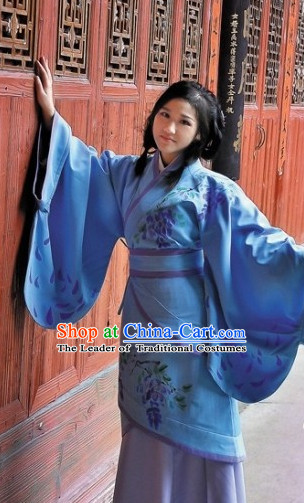 Ancient Chinese Clothing Dress Garment and Hair Accessories Complete Set for Women