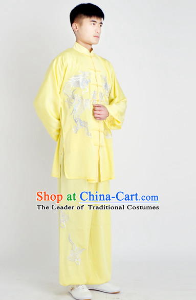 Chinese Traditional Style Martial Arts Summer Wear Kung Fu Embroidered Uniforms for Men Women Children