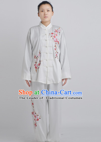 Chinese Traditional Style Martial Arts Summer Wear Kung Fu Embroidered Uniforms for Men Women Children