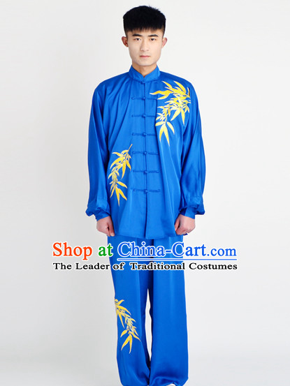 Chinese Traditional Style Martial Arts Summer Wear Kung Fu Embroidered Uniforms for Men Women Children