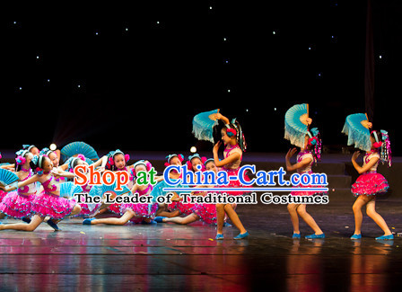 Chinese Traditional Big Events Enetertainment Dance Dress Dancewear Costumes Dancer Costumes Dance Costumes Chinese Dance Clothes Traditional Chinese Clothes Complete Set for Kids