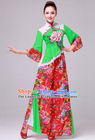 Chinese Stage Folk Dancing Dancewear Costumes Dancer Costumes Dance Costumes Chinese Dance Clothes Traditional Chinese Clothes Complete Set for Women Children