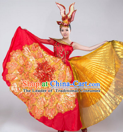 Chinese Stage Opening Dancewear Costumes Dancer Costumes Dance Costumes Chinese Dance Clothes Traditional Chinese Clothes Complete Set for Women Children