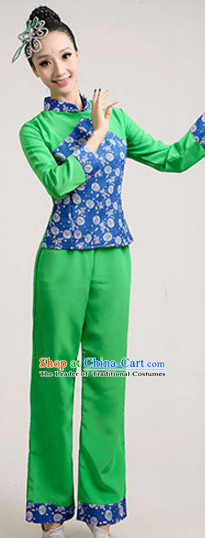 Chinese Traditional Stage Farmer Dance Dancewear Costumes Dancer Costumes Dance Costumes Clothes and Headdress Complete Set for Children