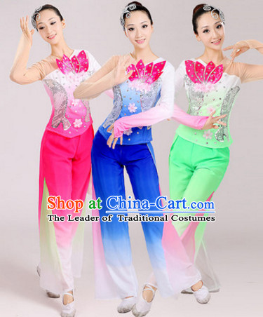 Chinese Traditional Stage Folk Dance Dancewear Costumes Dancer Costumes Dance Costumes Clothes and Headdress Complete Set for Women