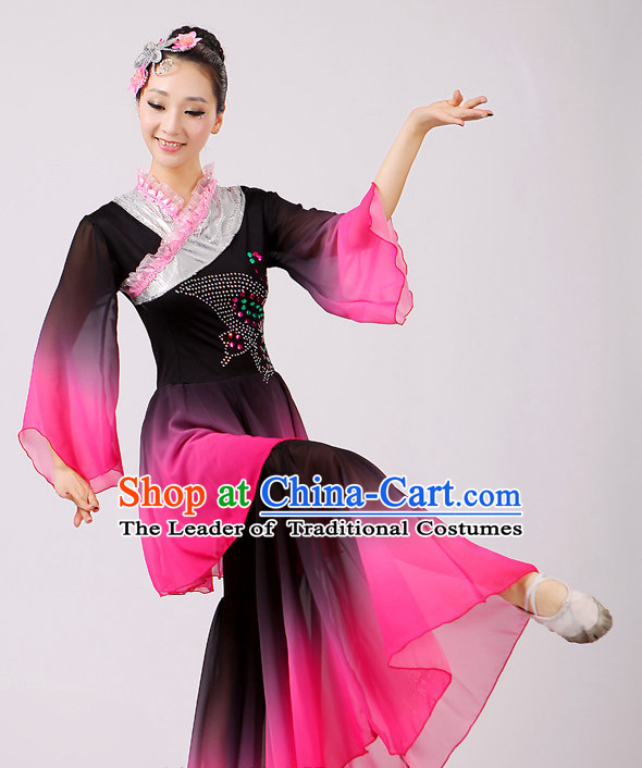 Chinese Traditional Stage Folk Dance Dancewear Costumes Dancer Costumes Dance Costumes Clothes and Headdress