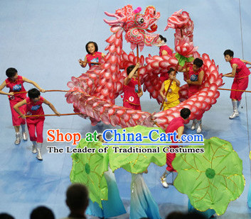 Most Beautiful Best Handmade Supreme Chinese Dragon Dance Costumes Complete Set