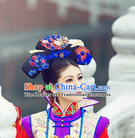 Chinese Classical Princess Queen Hair Jewelry Headwear Headdress and Long Wigs