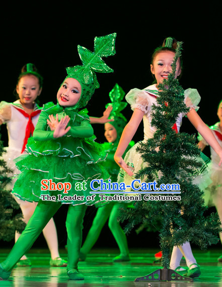 Chinese Traditional Tree Dance Costumes Complete Set for Kids