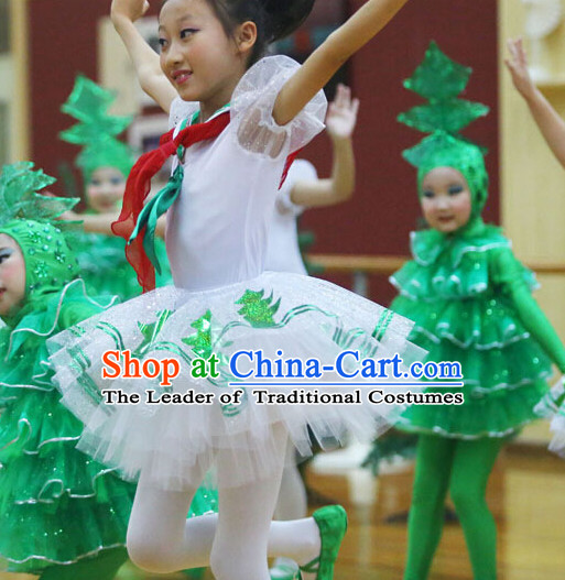 Chinese Traditional Primary School Dance Costumes Complete Set for Kids