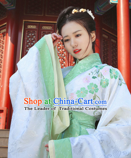 Top Chinese Han Dynasty Beauty Princess Hanfu Clothing Chinese Hanfu Costume Hanfu Dress Ancient Chinese Costumes and Hair Jewelry Complete Set for Women Girls Children