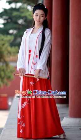 Top Chinese Ming Dynasty Beauty Wedding Hanfu Clothing Chinese Hanfu Costume Hanfu Dress Ancient Chinese Costumes and Hair Jewelry Complete Set for Women Girls Children