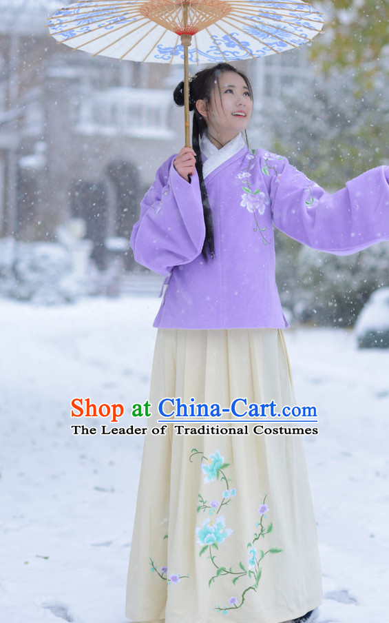 Top Chinese Ming Dynasty Beauty Hanfu Clothing Chinese Hanfu Costume Hanfu Dress Ancient Chinese Costumes and Hat Complete Set for Women Girls Children