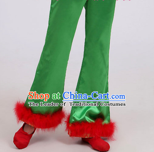 Chinese Folk dancing Costumes Traditional Chinese Fan Dancing Costume Ribbon dancingwear and Headwear