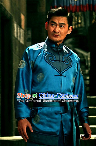 Chinese Folk Minguo Mandarin Dance Costumes Complete Set for Men