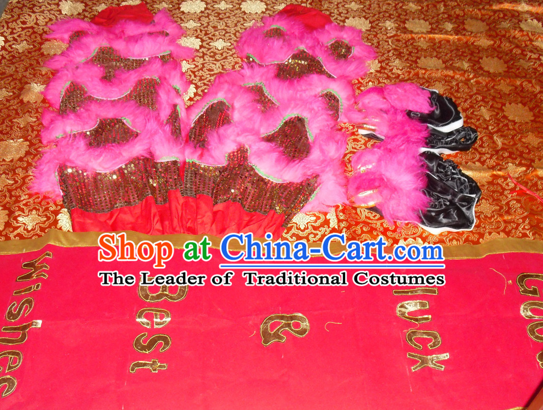 Top Asian Chinese Troupe Performance 2 Pairs of Lion Dance Pants and Claws