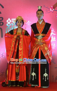 Chinese Ancient Style Wedding Ceremony Brides and Bridegroom Wedding Dresses Complete Set for Women