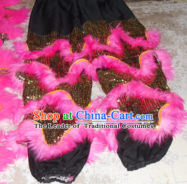 Top Asian Chinese New Year Performance 2 Pairs of Lion Dance Pants and Claws