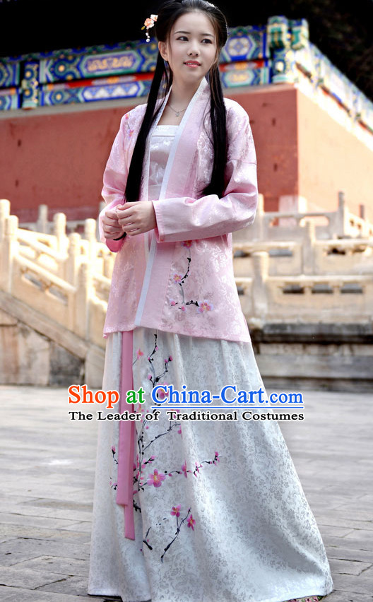 Chinese Han Dynasty Clothing and Headdress Complete Set for Women