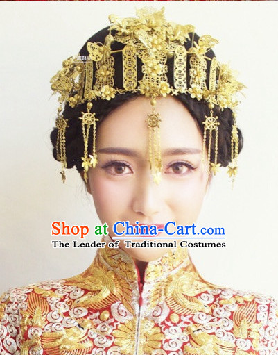 Top Chinese Traditional Wedding Headpieces Hair Jewelry Bridal Hair Clasp Hairpins Set