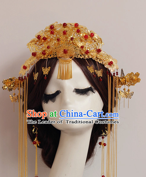 Top Chinese Traditional Wedding Headpieces Hair Jewelry Bridal Hair Clasp Hairpins Set