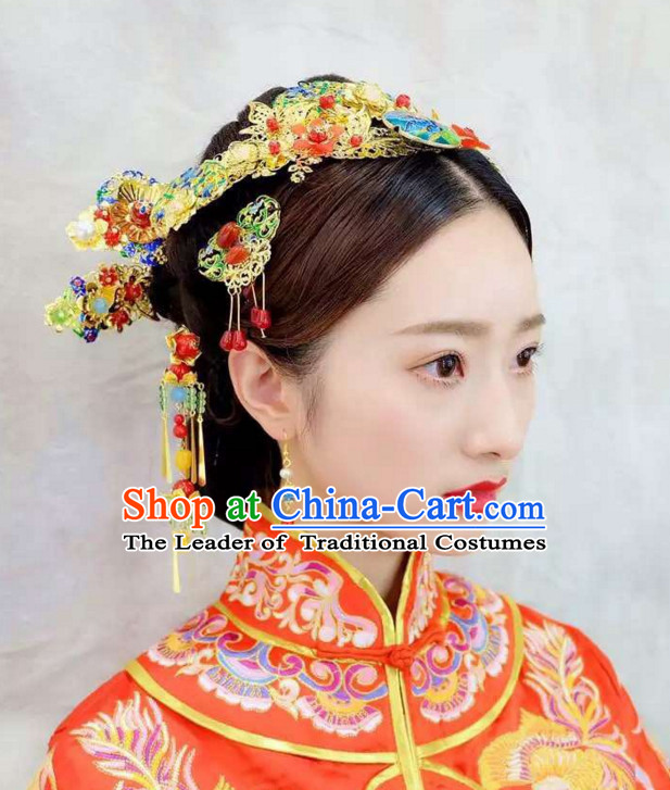 Top Chinese Traditional Wedding Headpieces Hair Jewelry Bridal Hair Clasp Hairpins