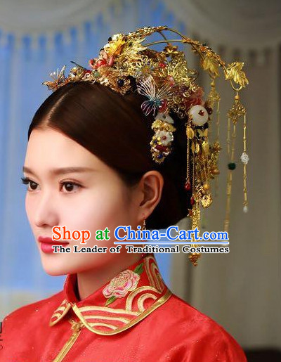 Top Chinese Traditional Wedding Headpieces Hair Jewelry Bridal Hair Clasp Hairpins Set