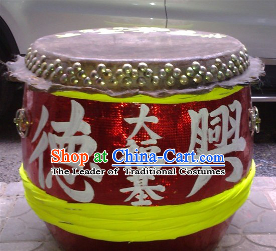 24 Inches Chinese Traditional Big Lion Dance Wooden Drum
