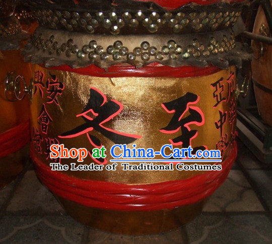 24 Inches Chinese Traditional Big Lion Dance Wooden Drum