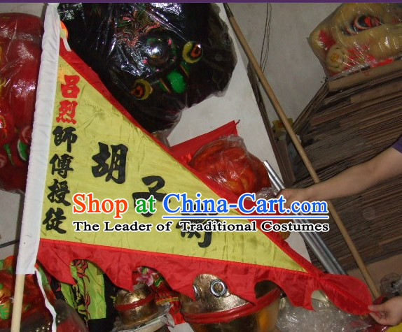 Traditional Chinese Lion Dance Dragon Dance Big Triangle Banner Giant Flag