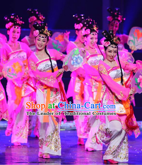 Chinese Stage Performance Hanfu Classical Dancing Costumes Complete Set for Women