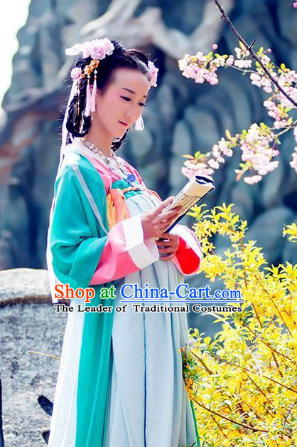 Traditional Chinese Tang Dynasty Dress Chinese Hanfu Clothing Cloth China Attire Oriental Dresses Complete Set for Women