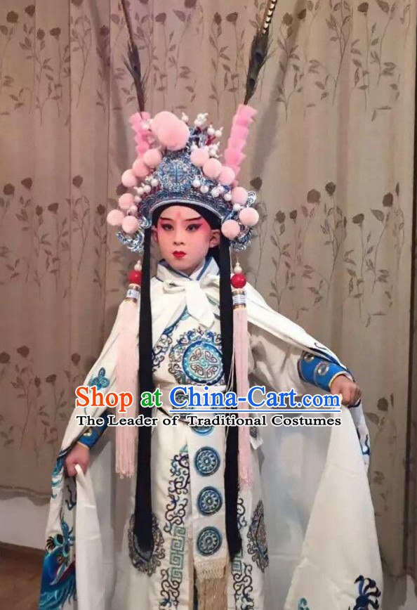 Chinese Beijing Opera Costumes Peking Opera Superhero Costume Complete Set for Kids Children
