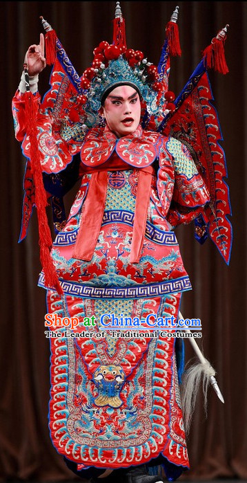 Chinese Beijing Opera Costumes Peking Opera Costume Wusheng Armor Complete Set for Men