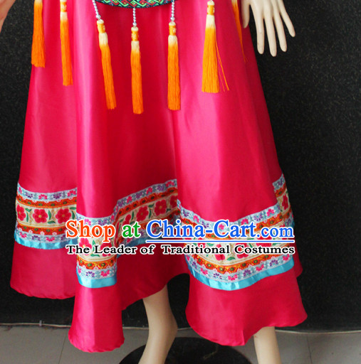 Chinese Folk Dance Ethnic Wear China Clothing Costume Ethnic Dresses Cultural Dances Costumes Men Women