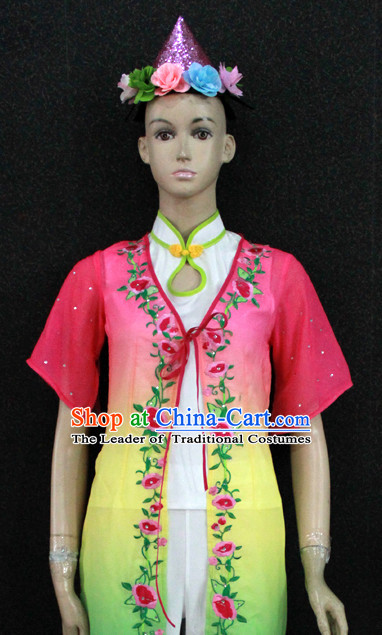 Chinese Nationality Folk Dance Ethnic Wear China Clothing Costume Ethnic Dresses Cultural Dances Costumes Complete Set for Women Girls