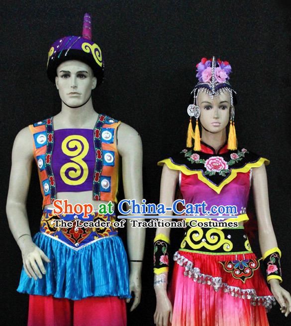 Chinese Nationality Folk Dance Ethnic Wear China Clothing Costume Ethnic Dresses Cultural Dances Costumes Complete Set for Men