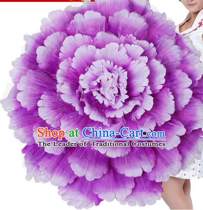 Purple Traditional Dance Peony Umbrella Props Flower Umbrellas Dancing Prop Decorations