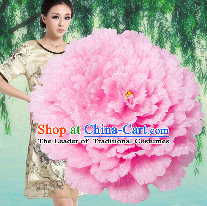 Pink Traditional Dance Peony Umbrella Props Flower Umbrellas Dancing Prop Decorations for Women Men Adults