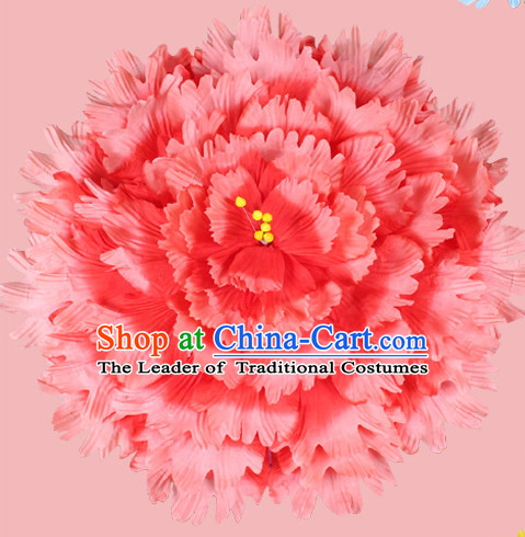 Red Traditional Dance Peony Umbrella Props Flower Umbrellas Dancing Prop Decorations for Kids Children Girls Boys