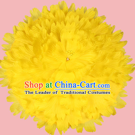 Yellow Traditional Dance Peony Umbrella Props Flower Umbrellas Dancing Prop Decorations for Kids Children Girls Boys