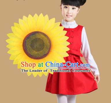 Traditional Dance Sunflower Props Flower Umbrellas Dancing Prop Decorations for Kids Children Girls Boys