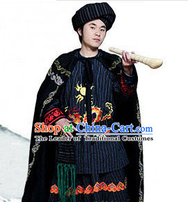 Chinese Folk Dance Ethnic Wear China Clothing Costume Ethnic Dresses Cultural Dances Costumes Complete Set for Men