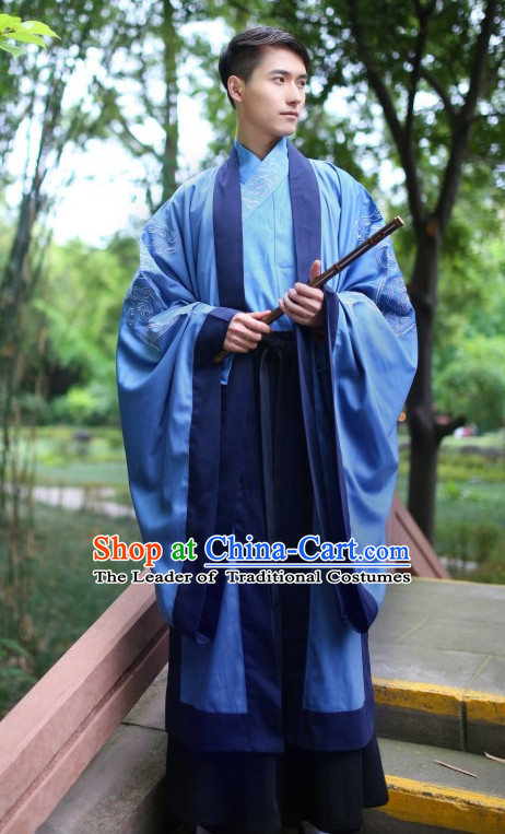 Chinese Traditional Clothing Hanfu Clothes Complete Set for Men