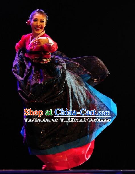 Korean Ethnic Traditional Dance Costume Folk Dancing Costumes Traditional Chinese Dance Costumes Asian Dance Costumes Complete Set for Women