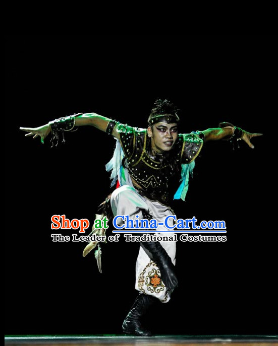 Ethnic Traditional Dance Costume Folk Dancing Costumes Traditional Chinese Dance Costumes Asian Dance Costumes Complete Set for Men