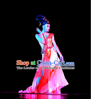 Chinese Classical Dance Costume Folk Dancing Costumes Traditional Chinese Dance Costumes Asian Dance Costumes Complete Set for Women