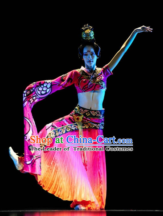 Chinese Classical Dance Costume Folk Dancing Costumes Traditional Chinese Dance Costumes Asian Dancewear Complete Set for Women