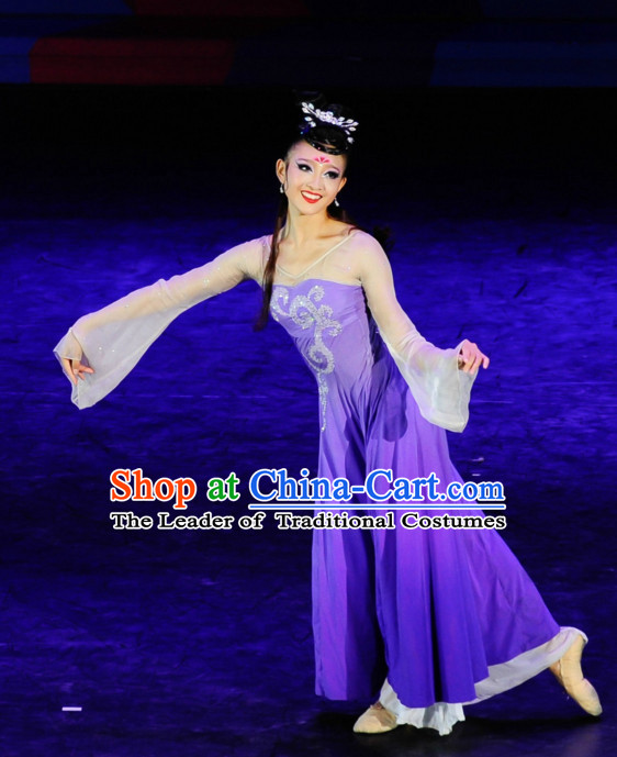 Chinese Classical Dance Costume Folk Dancing Costumes Traditional Chinese Dance Costumes Asian Dancewear Complete Set for Women Girls